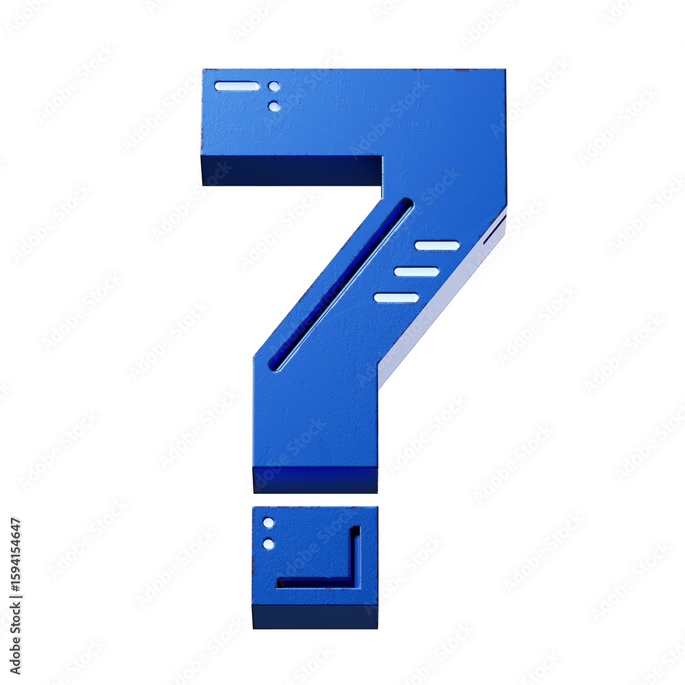 Fototapete futuristic style font concept. Numbers And Letters. 3d rendering isolated on black background
