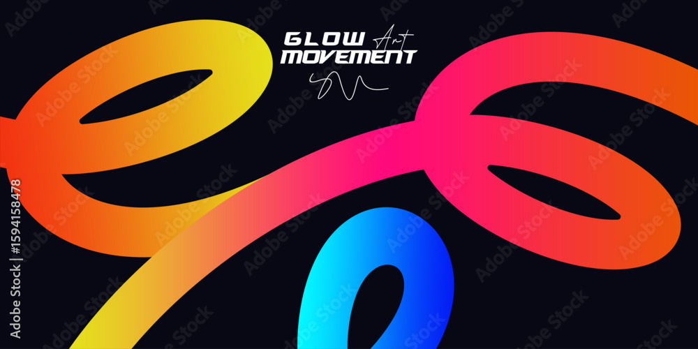 Aufkleber gradient lines abstract background. wave color shapes pattern. vector 3d curve elements. spiral rain