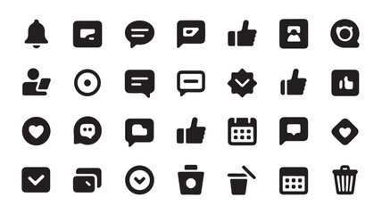 Modern Technology Icons Set for UI Design and Digital Applications

