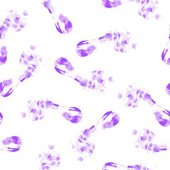 Footprints Pattern on White Background