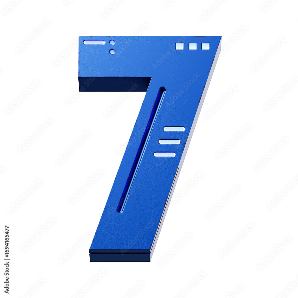Fototapete futuristic style font concept. Numbers And Letters. 3d rendering isolated on black background
