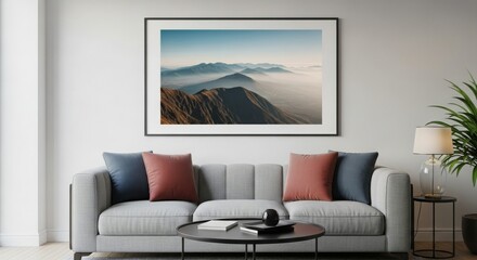 Mountain Landscape Canvas Print In Living Room