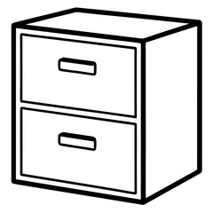 File cabinet line art vector illustration   