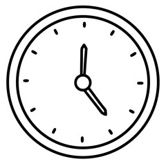 Office clock line art vector illustration 