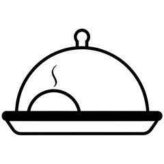 Lunch tray line art  vector illustration 