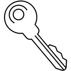 Locker key line art  vector illustration 