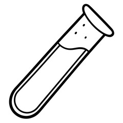 Test tube line art  vector illustration 