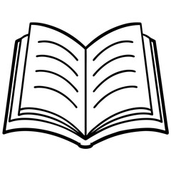 Open exam paper line art vector illustration 