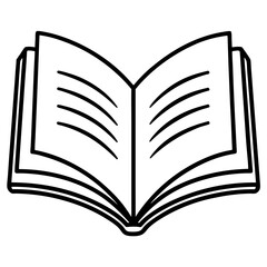 Open exam paper line art vector illustration 