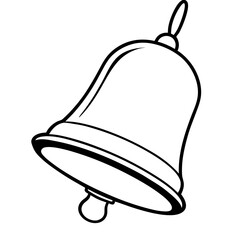 Bell ringing line art vector illustration