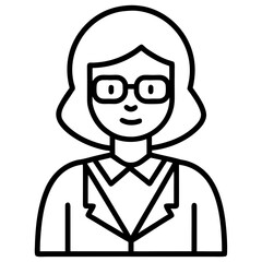 Student icon line art vector illustration 