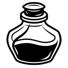 Ink bottle line art vector illustration 