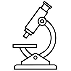 Microscope slide line art vector illustration 