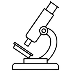 Microscope slide line art vector illustration 