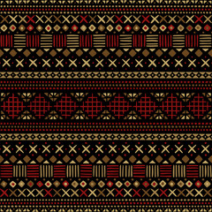 hand drawn geometric shapes. ethnic motifs. decorative art. dark repetitive background. vector seamless pattern. fabric swatch. wrapping paper. design template for textile, linen, home decor