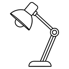 Desk lamp line art vector illustration 