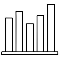 Bar chart line art vector illustration 