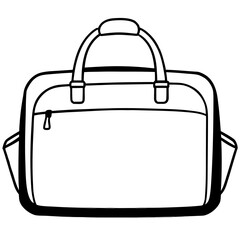 Laptop bag line art vector illustration 