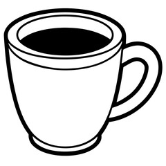 Coffee mug line art vector illustration 