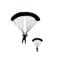 silhouette image of a skydiver with a transparent background
