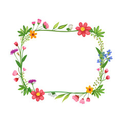 floral frame with flowers