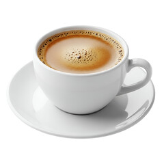 Fototapeta premium White Coffee Cup with Espresso and Saucer.