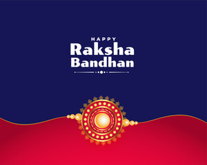happy raksha bandhan wishes card with rakhi design