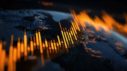 
A dynamic stock market graph with global financial data in the background, highlighting the growing trend of balanced global growth in AI and innovation for international business. - Powered by Adobe