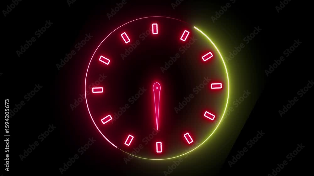 Poster futuristic countdown meter. glowing interface with purple and blue lights.digital neon speed gauge. 