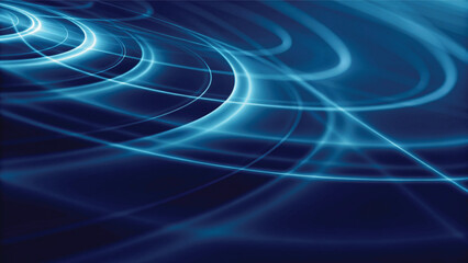 Obraz premium A flowing blue wave pattern creates an abstract, energetic background design with a light, textured gra