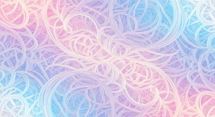 Pastel Abstract Background with Swirling Lines and Dreamy Hues for Creative Design Projects