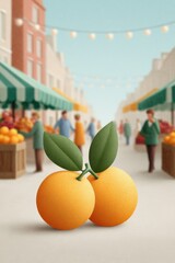 Festive market scene celebrating National Organic produce with vibrant oranges in focus. National Organic Month