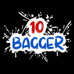 Vector text illustration for Ten Bagger.