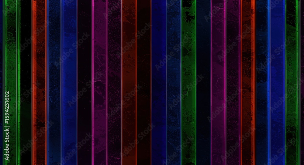 Poster striking stripes: a vibrant display of color through vertical lines, forming an eye-catching pattern