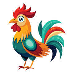A drawing of a funny vector chicken illustration