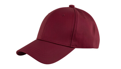  Burgundy Baseball Cap Side Angle– Realistic Fabric Texture, Transparent PNG