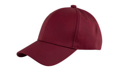  Burgundy Baseball Cap Side Angle– Realistic Fabric Texture, Transparent PNG