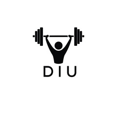 Classic Shield Logo with Stars and DIU Letters – Premium Badge or Security Brand Identity. DIU Letter Logo.
