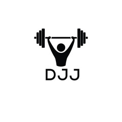 Classic Shield Logo with Stars and DJJ Letters – Premium Badge or Security Brand Identity. DJJ Letter Logo.
