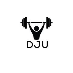 Classic Shield Logo with Stars and DJU Letters – Premium Badge or Security Brand Identity. DJU Letter Logo.
