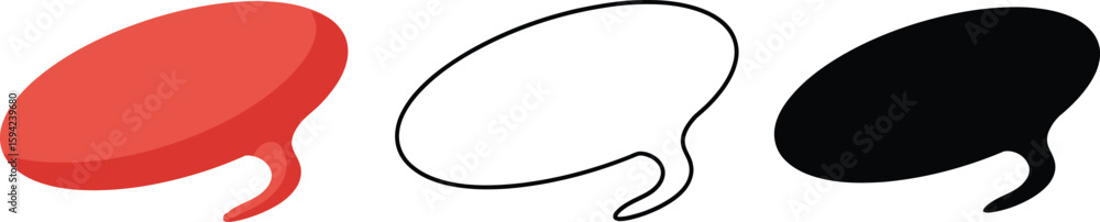 Poster find vector speech bubbles illustration red black and white communication design elements for graphi