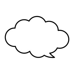 Thought bubble thinking cloud outline vector icon for apps and websites