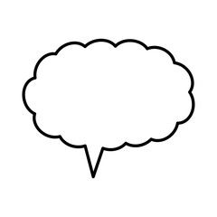 Thought bubble thinking cloud outline vector icon for apps and websites
