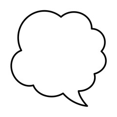 Thought bubble thinking cloud outline vector icon for apps and websites