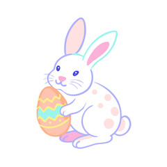 Fototapeta premium easter bunny with egg