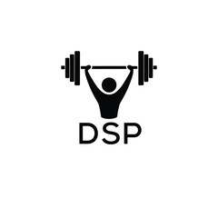 Classic Shield Logo with Stars and DSP Letters – Premium Badge or Security Brand Identity. DSP Letter Logo.
