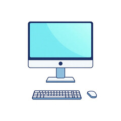 Fototapeta premium Flat vector of a laptop icon, digital work theme, minimal outline, isolated on white