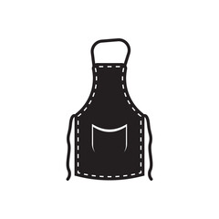 Black Apron Vector Illustration Silhouette Isolated On White Background. Apron Icon Vector Design.