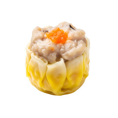 Golden-Yellow Steamed Dim Sum Dumpling with Filling.