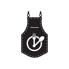 Black Apron Vector Illustration Silhouette Isolated On White Background. Apron Icon Vector Design.